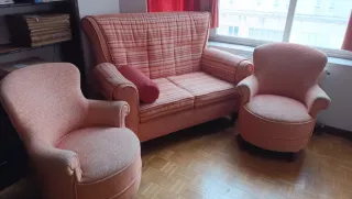 Tresillo chenilla naranja