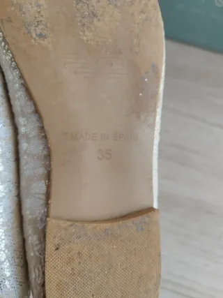 Manoletinas Pitoss Blancas y Doradas