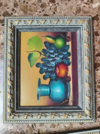 Lote 2 quadri ad olio con cornice in legno