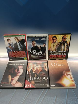 6 películas, DVD, accion y suspense - Vidas ajenas - El Jurado - Los otros -Hollywood departamento de homicidios y mas