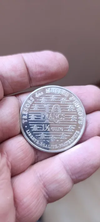 Moneda 1,5 Euros Plata Francia 1996 22,2 gramos