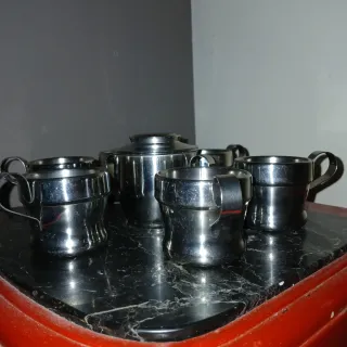 Set caffè acciaio zuccheriera anni '70