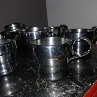 Set caffè acciaio zuccheriera anni '70