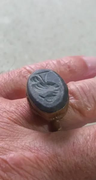 Anello sigillo afghano vintage misura 18,8 mm