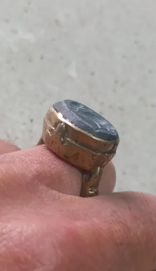 Anello sigillo afghano vintage misura 18,8 mm