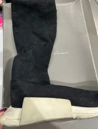 Stivali Rick Owens Pelle Nera e Bianca