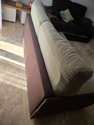 Sofá Cama Matrimonio Verde y Marrón