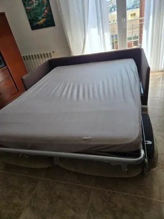 Sofá Cama Matrimonio Verde y Marrón