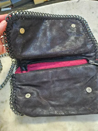 Borsetta stile Falabella pelle scamosciata