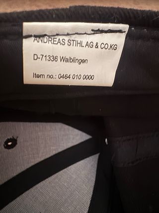 Gorra Stihl Negra y Naranja NUEVA