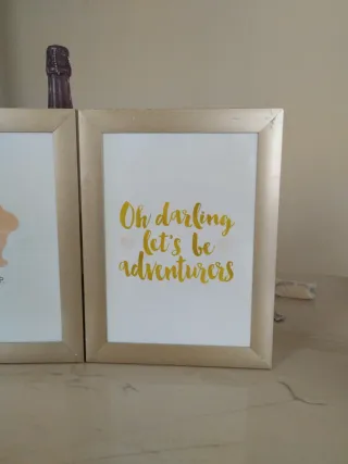 Set 2 Marcos Decorativos Madera y Cristal