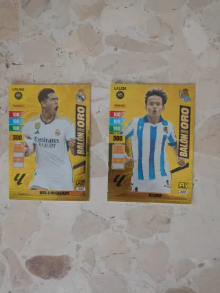 Cartas Fútbol Balón de Oro Bellingham y Kubo