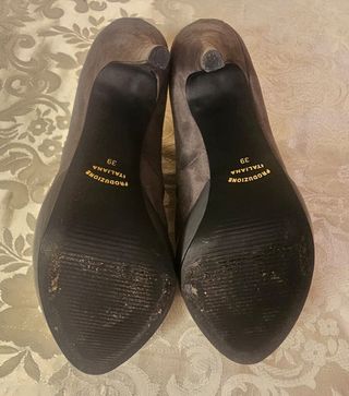 Scarpe MNG n.39 grigie tacco 12 vera pelle plateau