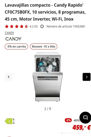 Lavavajillas Candy Rapido' Compacto