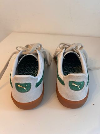 Zapatillas Puma Palermo Blancas y Verdes.