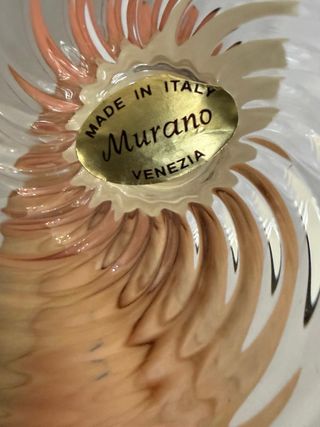 Vaso Murano con decorazioni rosse