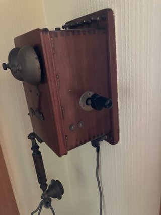 Teléfono Pared Antiguo Madera y Metal