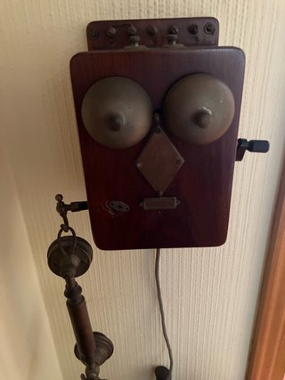 Teléfono Pared Antiguo Madera y Metal