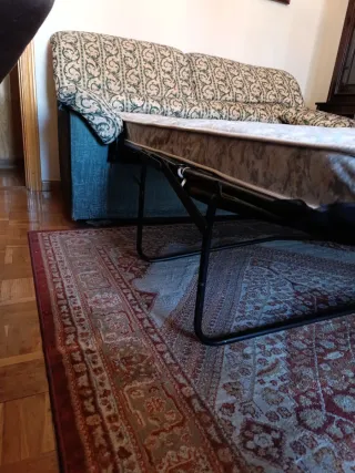 Sofá Cama 135cm Tela y Madera