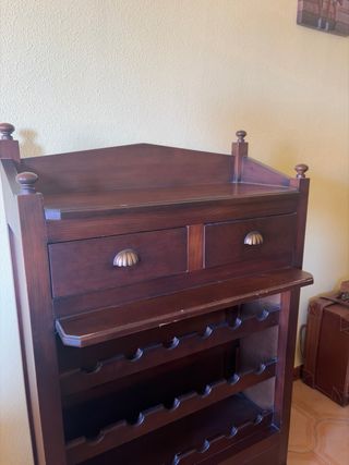 Mueble Bar Botellero Madera con Cajones