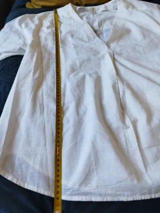 Blusa blanca mujer manga 3/4