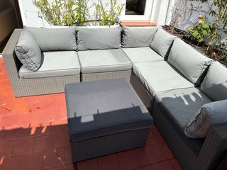Sofá exterior modular gris