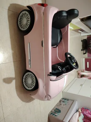 Coche Batería Fiat 500 Rosa Infantil