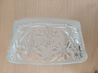 Bol cristal tallado vintage floral