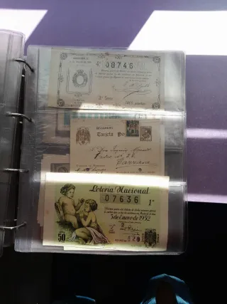 Lotería Nacional Billetes Antiguos