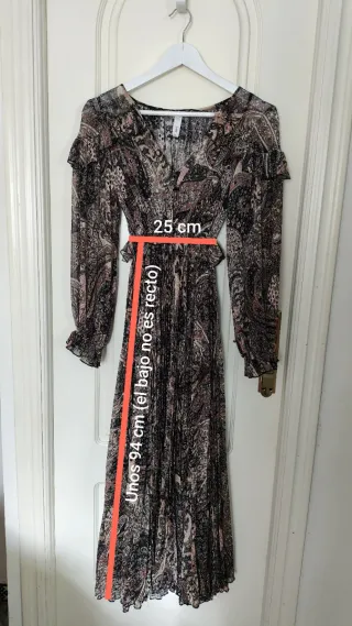 Vestido Mango largo estampado talla S