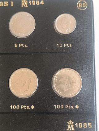 Hoja Pardo B5 -Monedas Juan Carlos I 1984-1985 SC