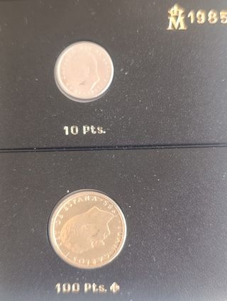 Hoja Pardo B5 -Monedas Juan Carlos I 1984-1985 SC