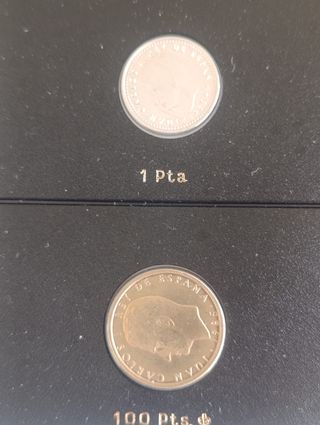 Hoja Pardo B5 -Monedas Juan Carlos I 1984-1985 SC