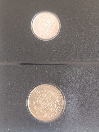 Hoja Pardo B5 -Monedas Juan Carlos I 1984-1985 SC