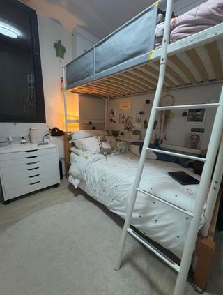 Estructura Cama Alta IKEA Blanco/Gris