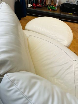 Sofá Natuzzi de Piel Blanco