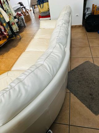 Sofá Natuzzi de Piel Blanco