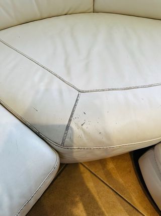 Sofá Natuzzi de Piel Blanco