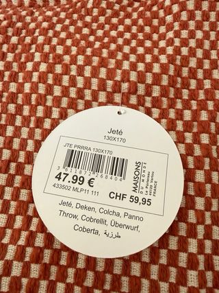 Alfombra Maison du Monde cuadros beig y caldera