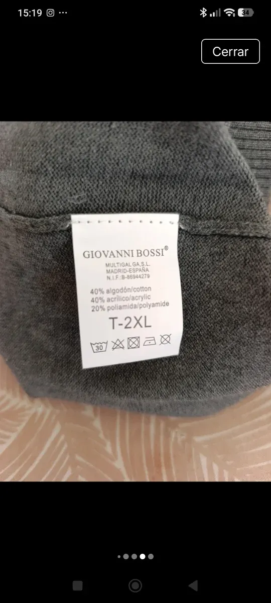 Chaleco Giovanni Bossi Gris sin estrenar