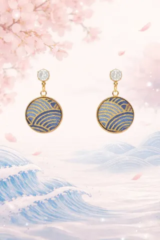 Orecchini Couture broccato giapponese