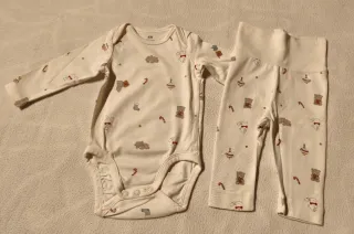 2 Conjuntoa bebé, 62-68cm, H&M, body y pantalón