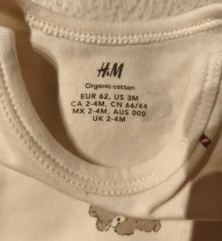 2 Conjuntoa bebé, 62-68cm, H&M, body y pantalón