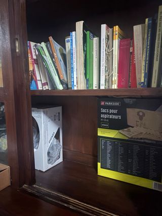 Mueble Librería Rústico Madera y Cristal