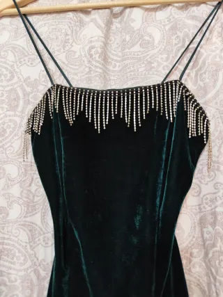 Vestido Terciopelo Verde Zara