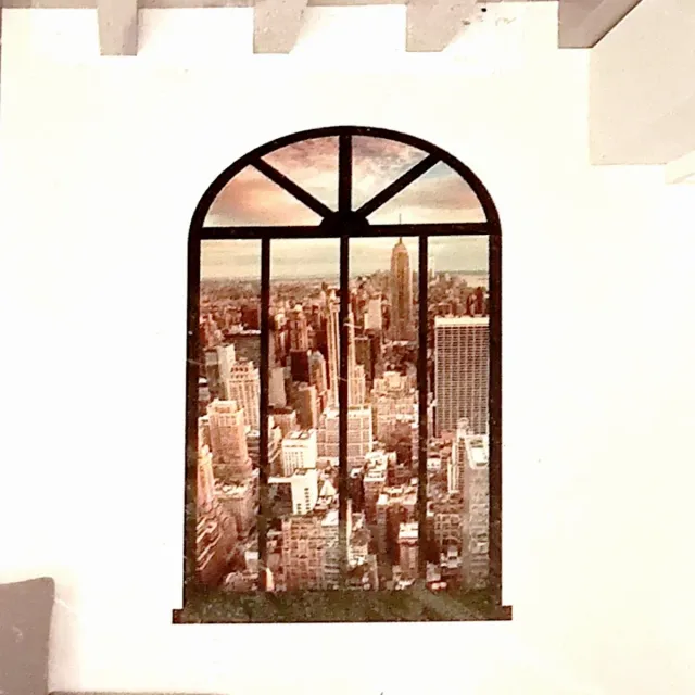 Adhesivo mural ventana New York 50x70 trampantojo