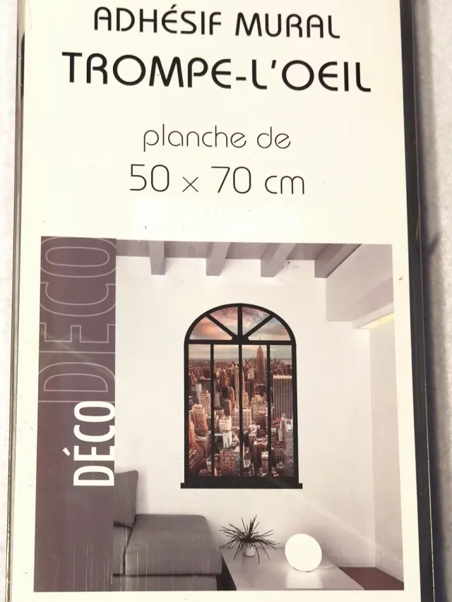Adhesivo mural ventana New York 50x70 trampantojo