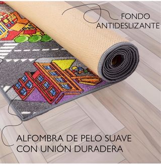 Alfombra infantil ciudad antideslizante 140x200cm