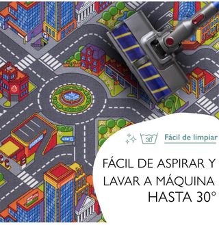 Alfombra infantil ciudad antideslizante 140x200cm
