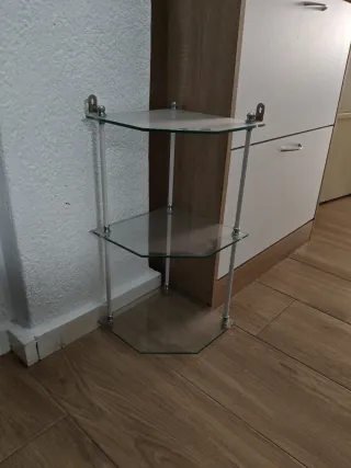 Estantería de cristal 3 baldas Esquinera